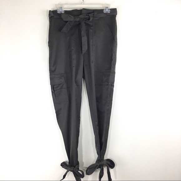 Joie Erlette Ankle Tie Cropped Cargo Pant in Deep Olive Green Size 2 NWT - Picture 4 of 9